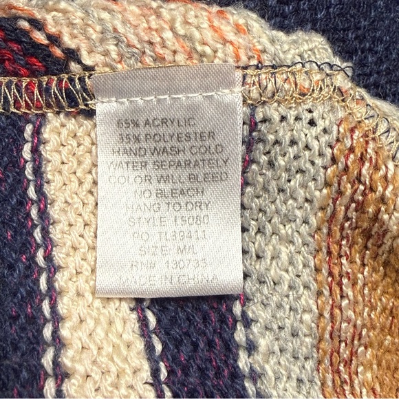 Umgee Boho Hippie Stripe Knit Open Cardigan Large - Picture 6 of 7
